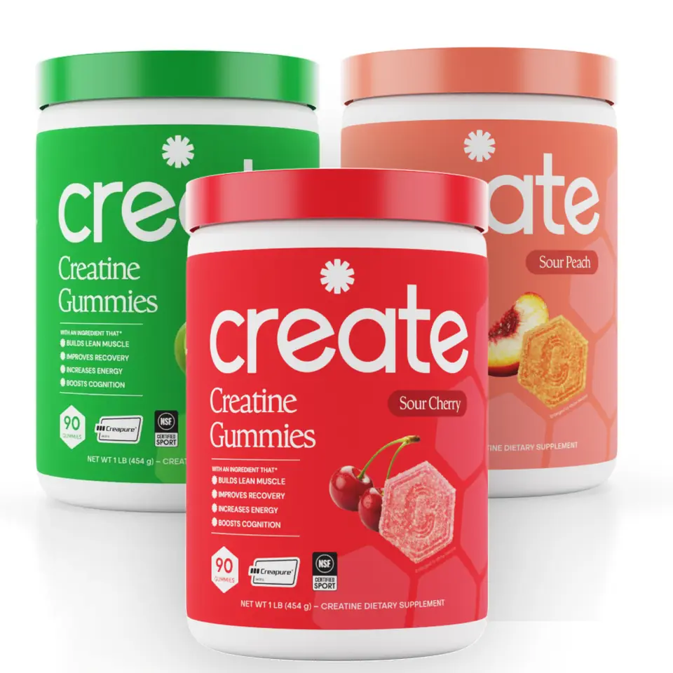 Create sour trio bundle of three creatine gummy tubs